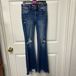 Flying Monkey Youth size 13 Distressed Blue Flare Jeans